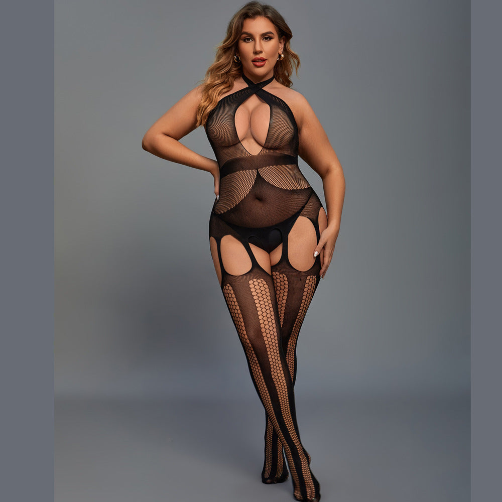 Bold & Sultry Cut-Out Fishnet Bodystocking