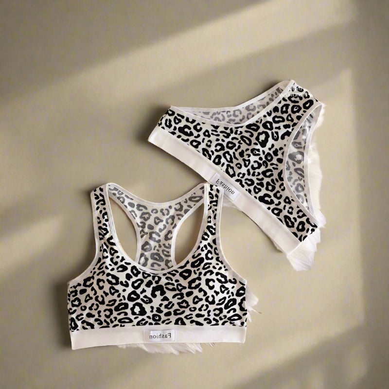 Wild Comfort: Leopard Print Racerback Bralette Set