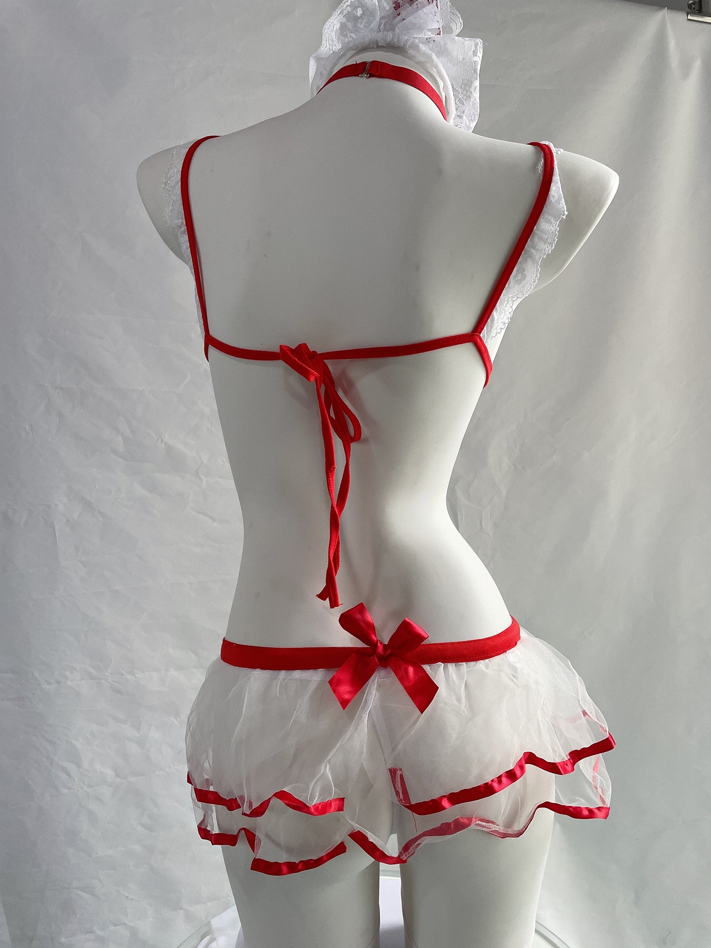 Erotic Mesh Nurse Uniform Lingerie Set