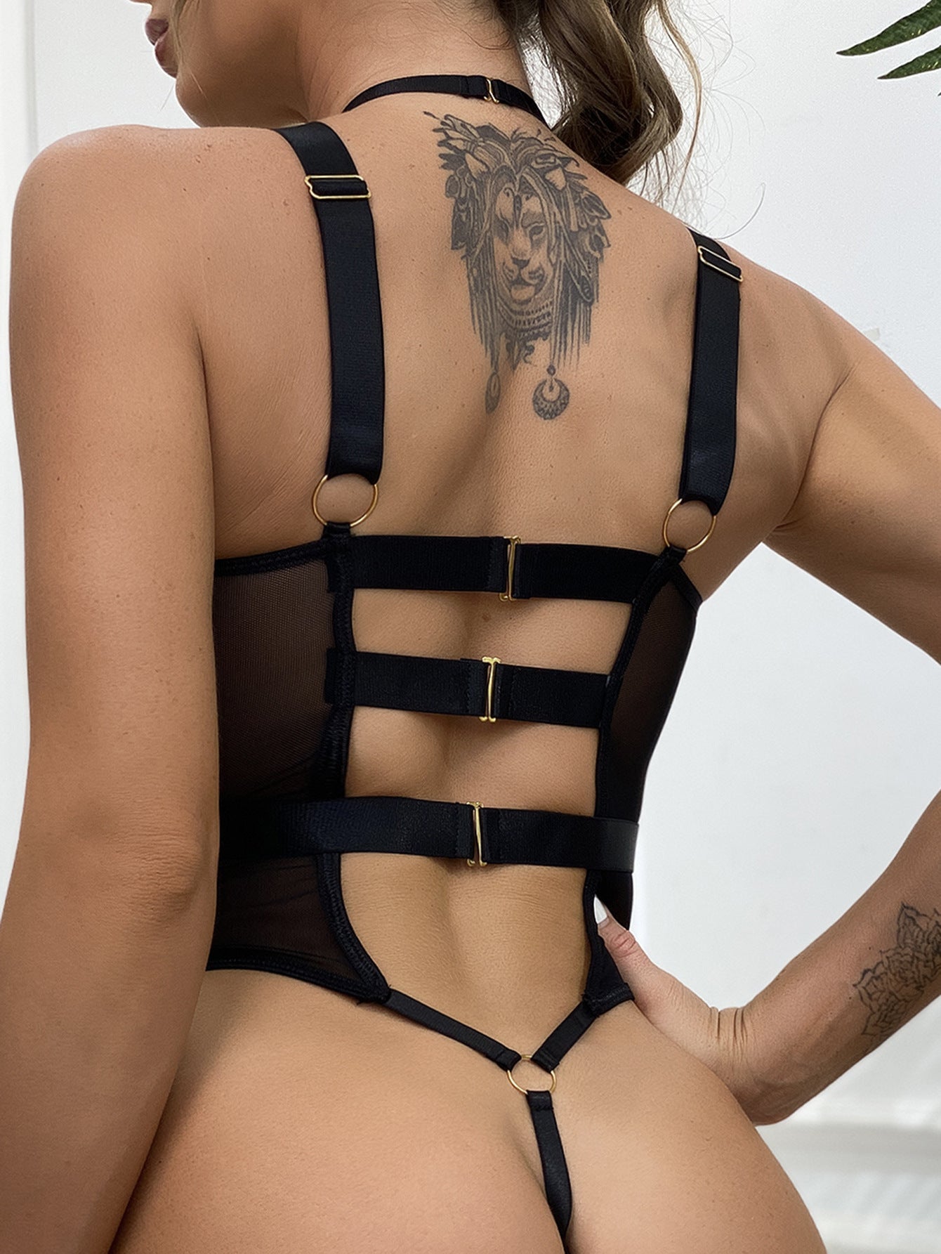 Sensuous Halter Cross One-Piece Sexy Bodysuit