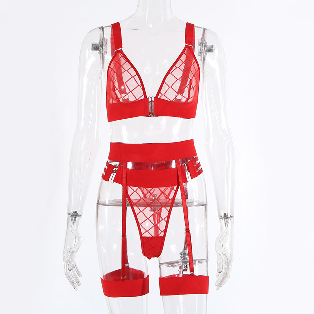 Sensual 3 Piece Lingerie set with Garter belt
