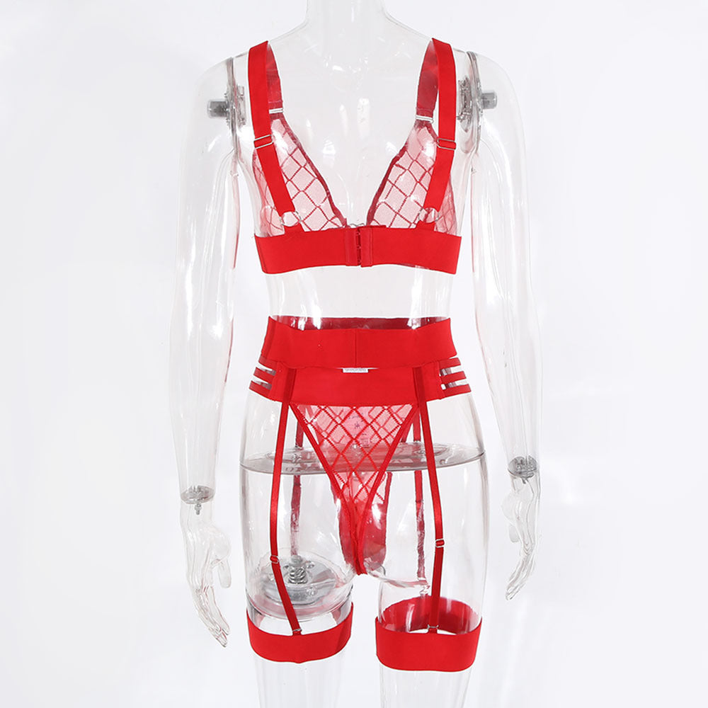 Sensual 3 Piece Lingerie set with Garter belt