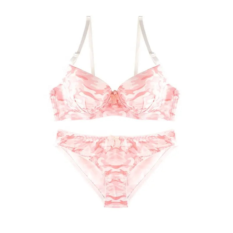 Pink Camo Charm Bra Set