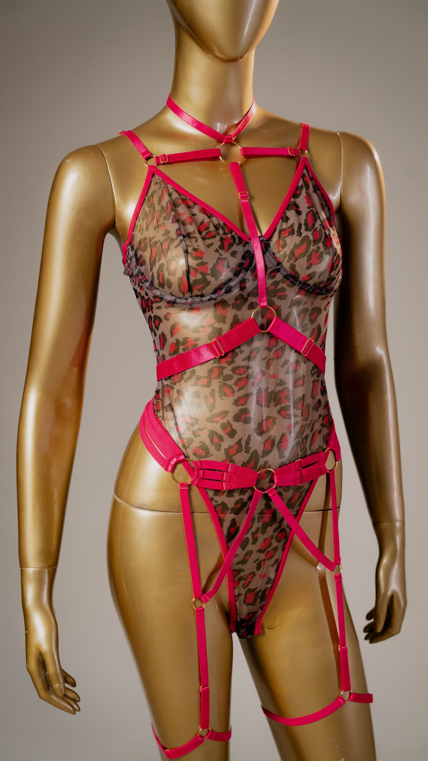 Sultry See-Through Bodysuit with Garter Belt: Unleash Your Inner Temptress