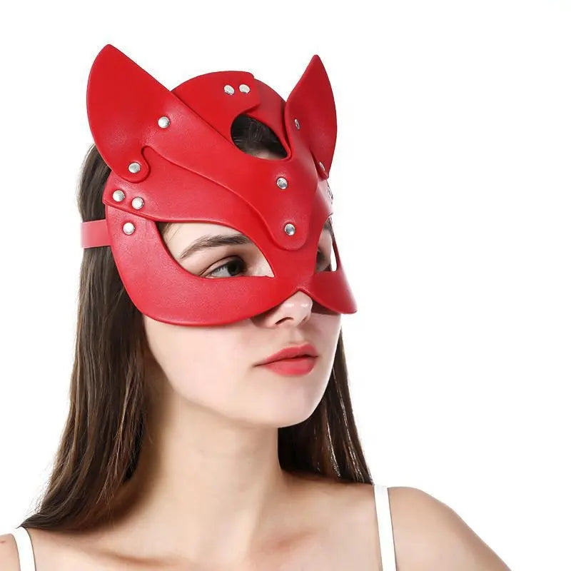 Erotic Cosplay Mask with Heart Ring Choker