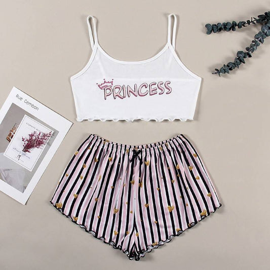 Zeerjama "Princess" Heart & Stripe Loungewear Set
