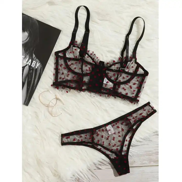 Whispers of Romance Mesh Lingerie Set