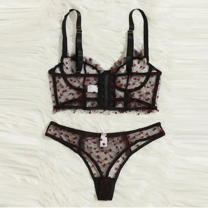 Whispers of Romance Mesh Lingerie Set