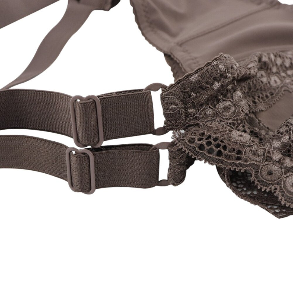 Bloomy Brown Push-up Bra for Big Cup
