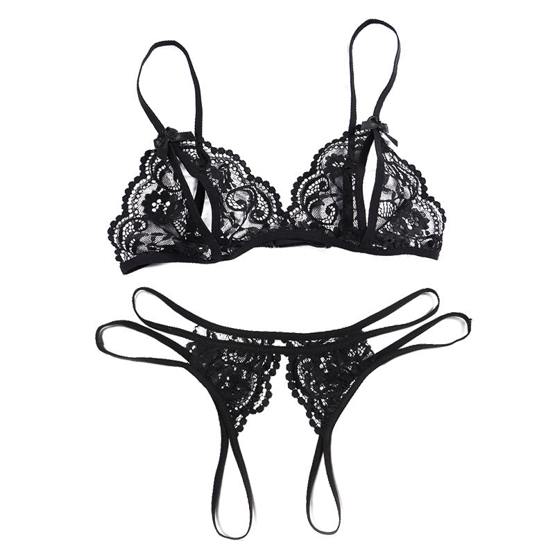Midnight Floral Lace 2 Piece Lingerie Set
