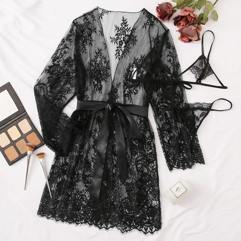 Ethereal Elegant 3-Piece Lingerie Set