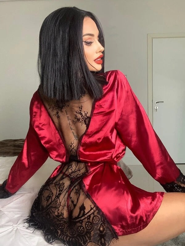 Revealing and Sensuous Satin Robe