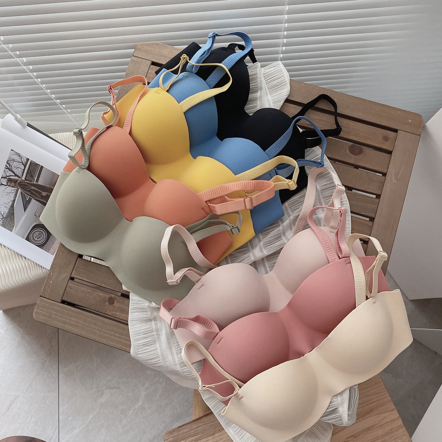 Sweet Solid Color Push up Bra