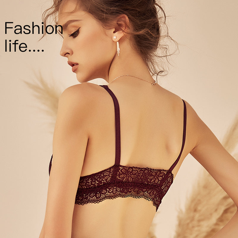 Floral Lace Front Buckle Bralette