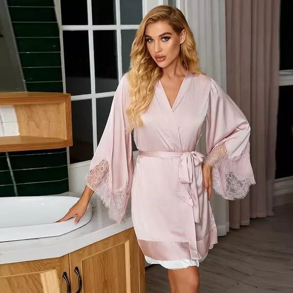 Soft and Smooth Satin Kimono Robe