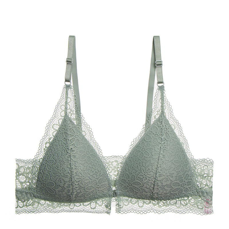 Floral Lace Front Buckle Bralette