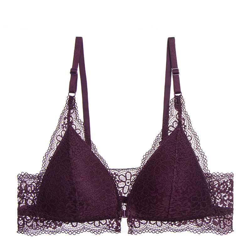 Floral Lace Front Buckle Bralette