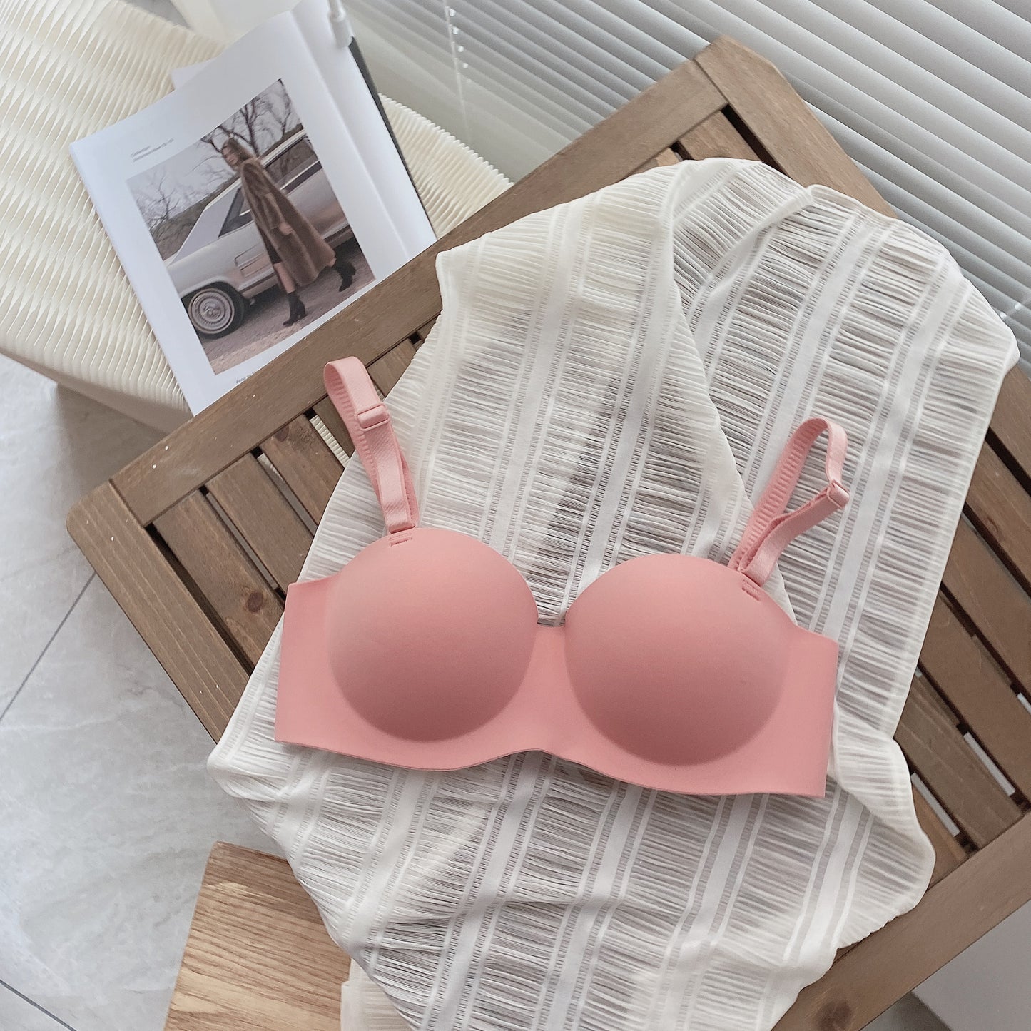 Sweet Solid Color Push up Bra