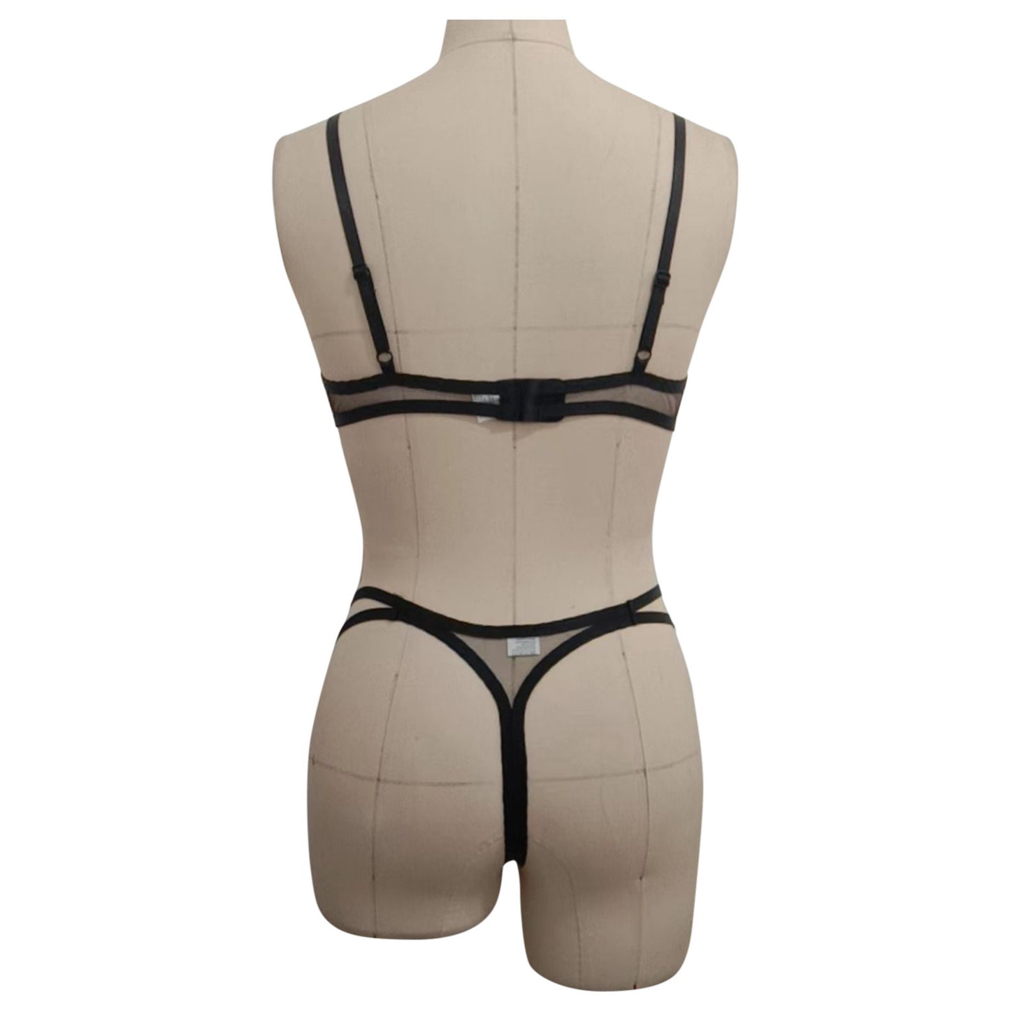 Midnight Desire: Sheer Cut-Out Bra and Panty Set