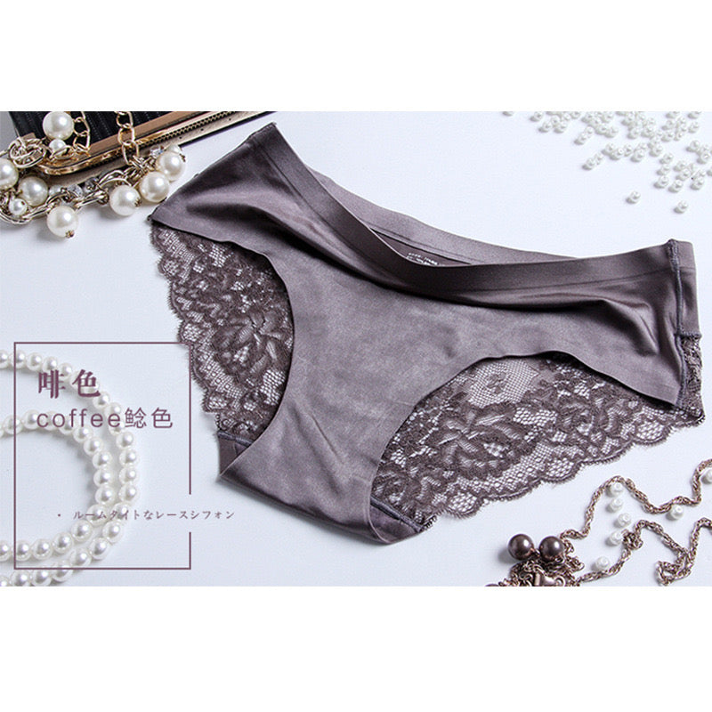 Elegant Lace-Trimmed Satin Panties