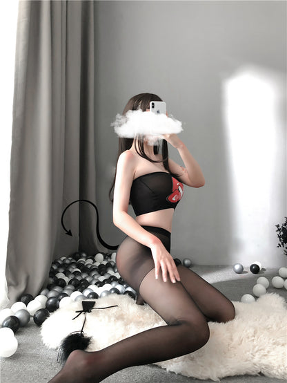 Sheer Chic: See-Through Top and Leggings Set