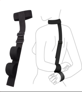 Adjustable Behind-the-Back Neck-to-Wrist Restraint Harness - Black