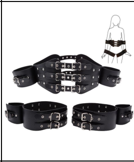 Deluxe Leather Bondage Waist and Wrist Restraint Belt