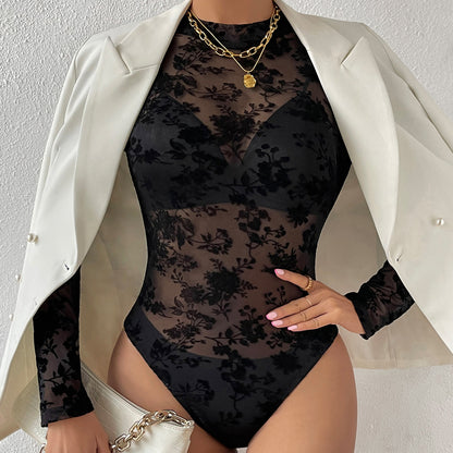Long Sleeve Mesh Bodysuit