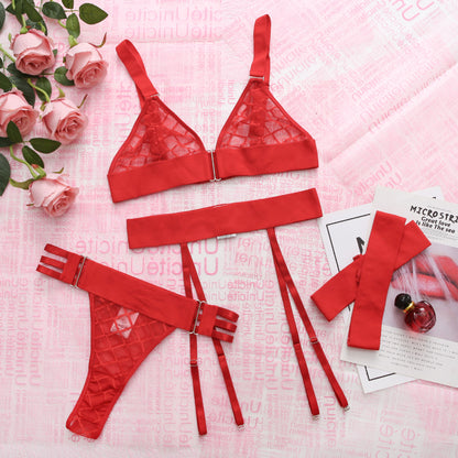 Sensual 3 Piece Lingerie set with Garter belt