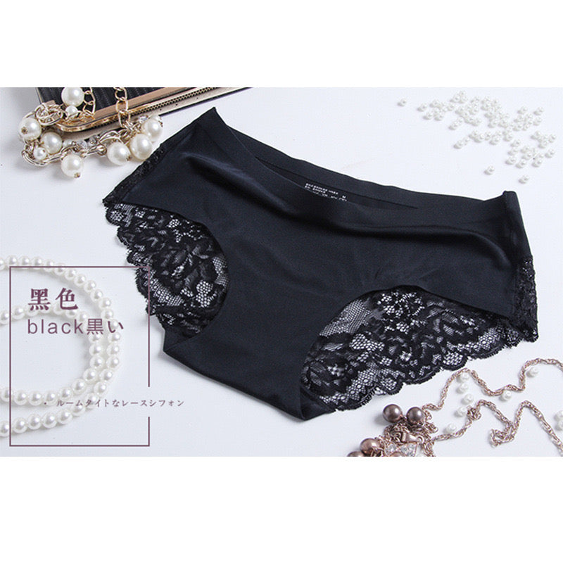 Elegant Lace-Trimmed Satin Panties