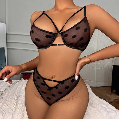 Mesh Magic: See-Through Bra Set