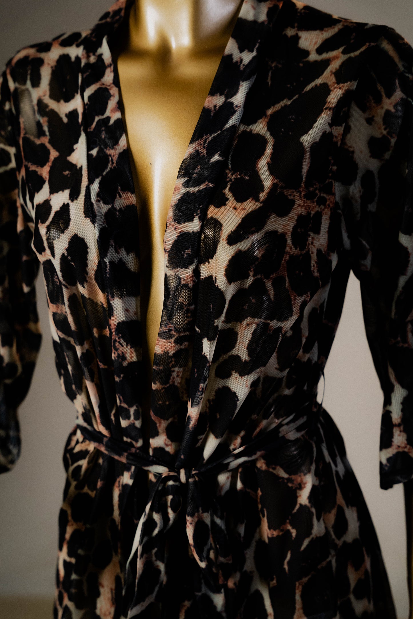 Fierce & Flirty Leopard Print Sheer Kimono Robe