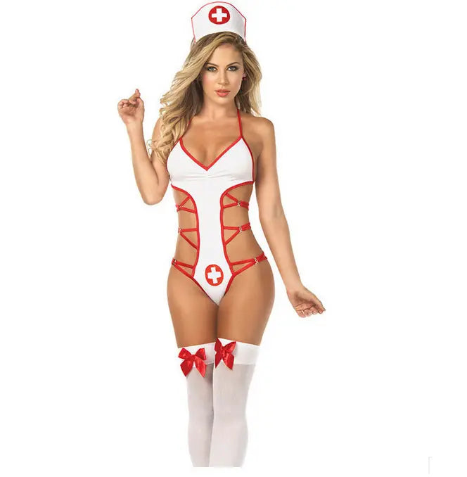 Sexy Nurse Bodysuit Costume – 2-Piece Set ❤️‍🔥