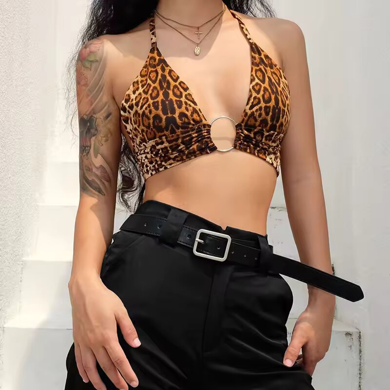 Wild Temptation Leopard Halter Top: Embrace Fierce Elegance