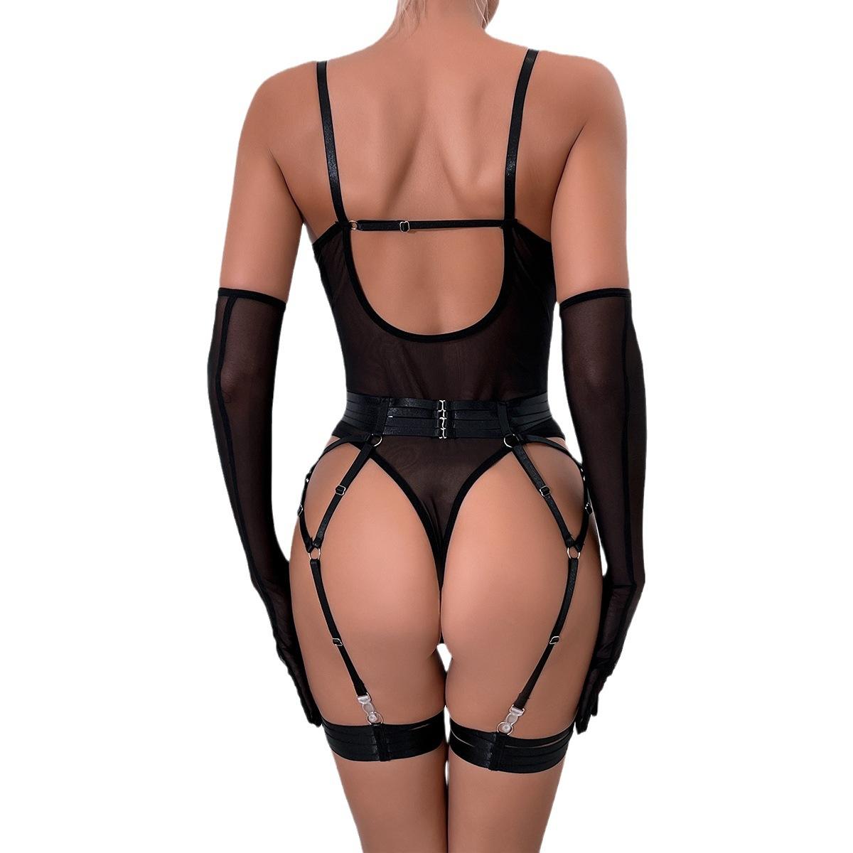 Midnight Enchantress Mesh Bodysuit – Full Harness Set