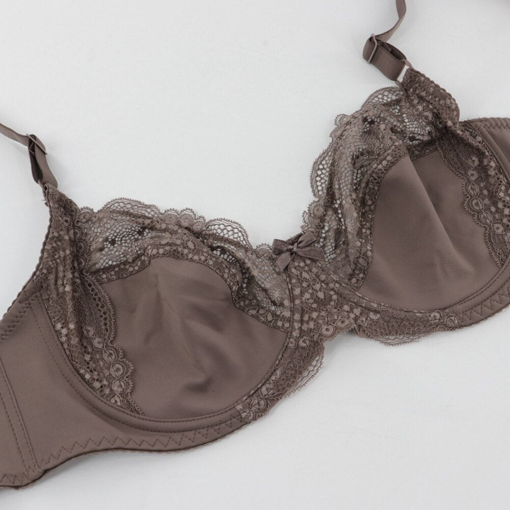 Bloomy Brown Push-up Bra for Big Cup