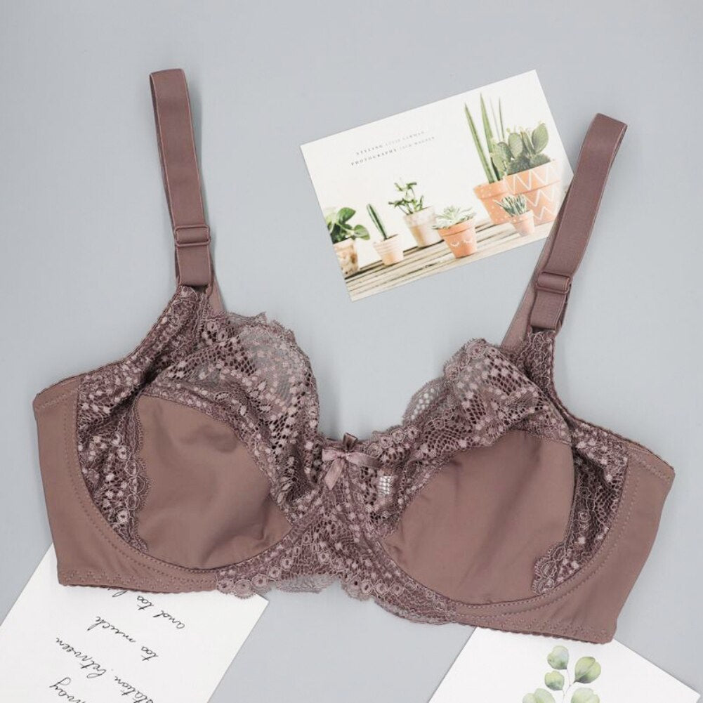 Bloomy Brown Push-up Bra for Big Cup