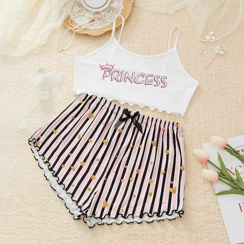 Zeerjama "Princess" Heart & Stripe Loungewear Set