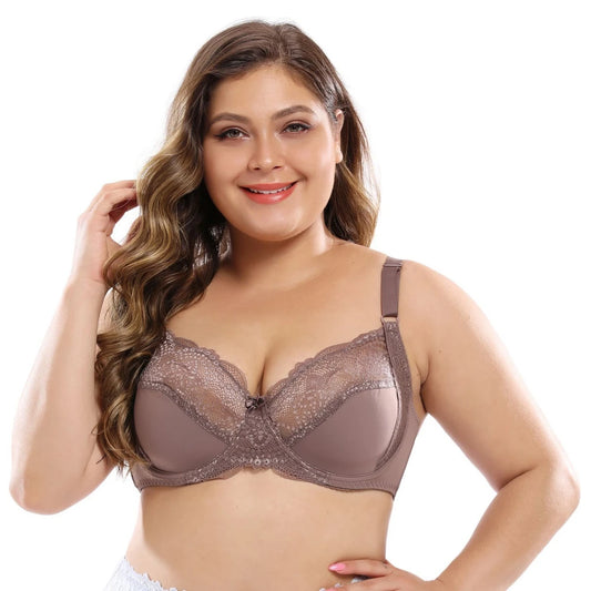 Bloomy Brown Push-up Bra for Big Cup