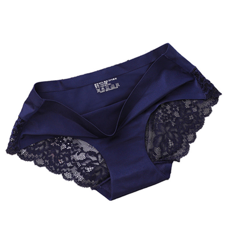 Elegant Lace-Trimmed Satin Panties