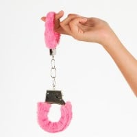 Fuzzy Pink Handcuffs with Keys - Playful and Soft Restraints