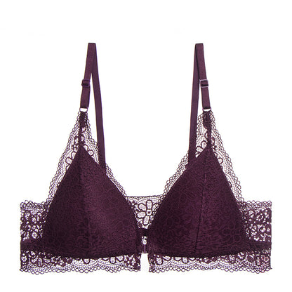 Floral Lace Front Buckle Bralette